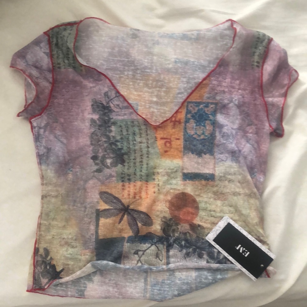 collage, patterned shirt